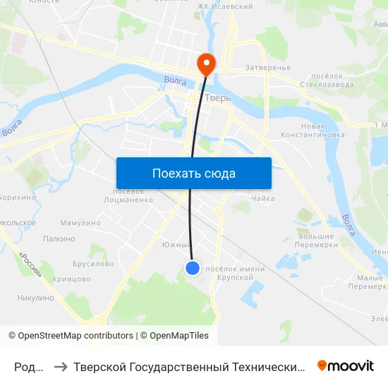 Роддом to Тверской Государственный Технический Университет map