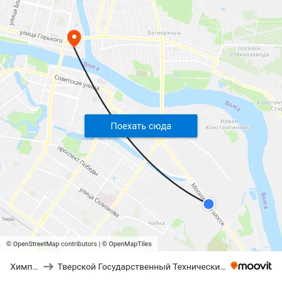 Химпром to Тверской Государственный Технический Университет map