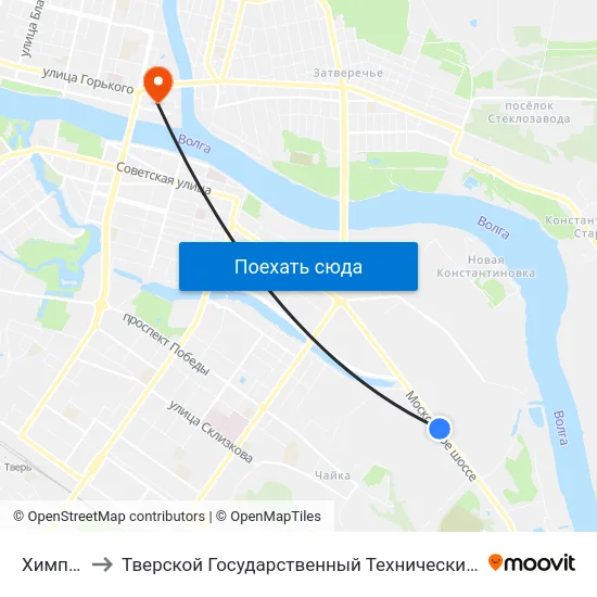 Химпром to Тверской Государственный Технический Университет map