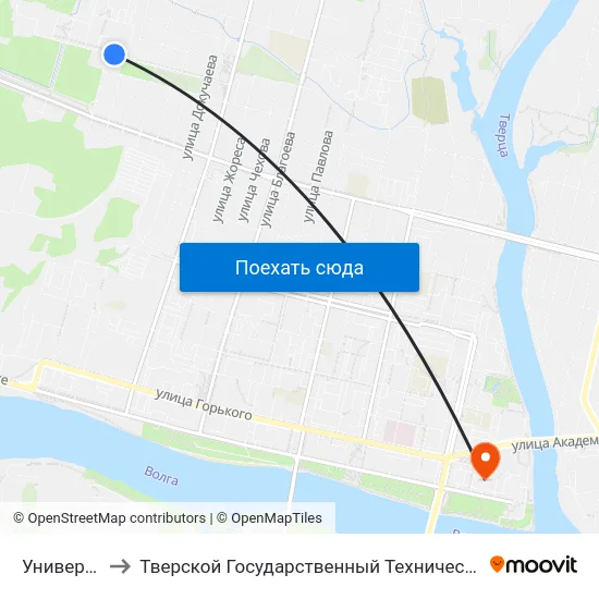 Университет to Тверской Государственный Технический Университет map