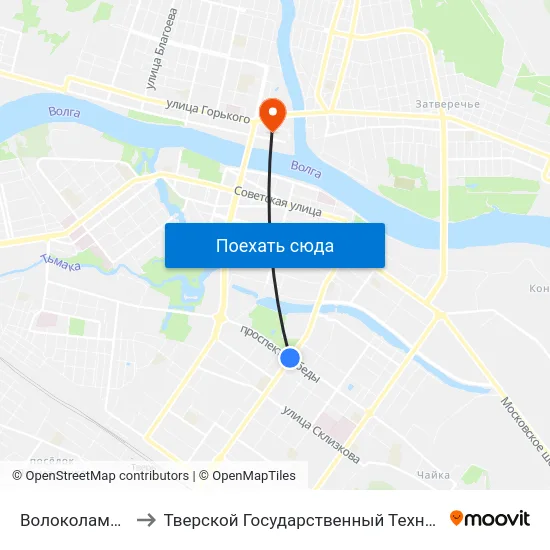 Волоколамский Пр-Т to Тверской Государственный Технический Университет map