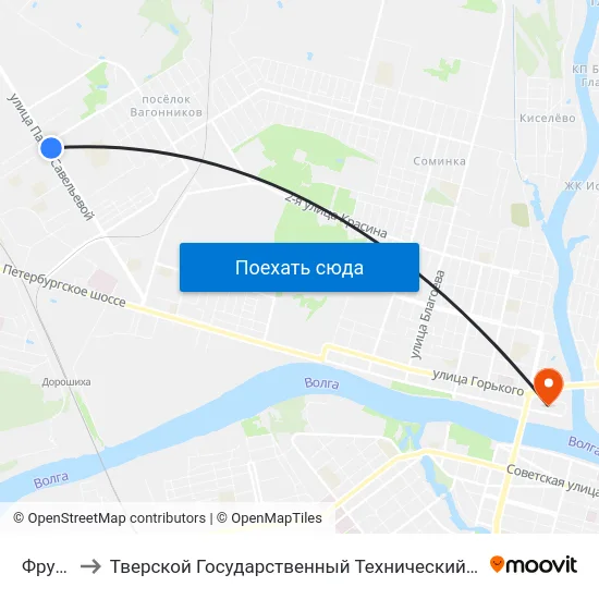 Фрунзе to Тверской Государственный Технический Университет map