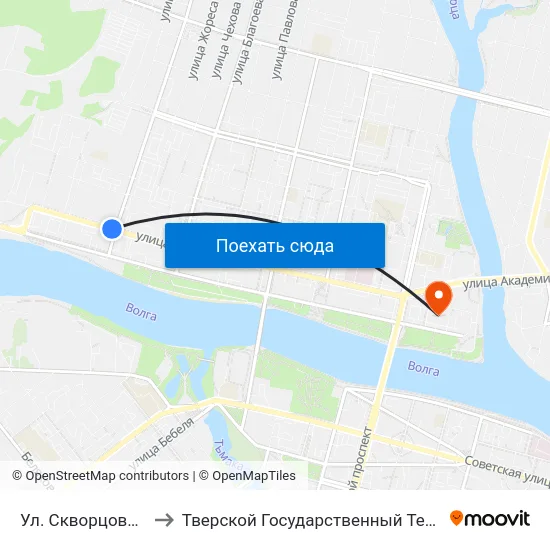 Ул. Скворцова- Степанова to Тверской Государственный Технический Университет map