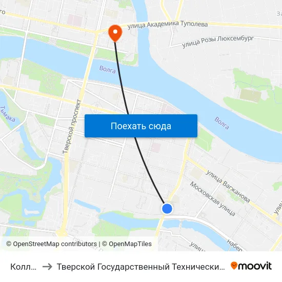 Колледж to Тверской Государственный Технический Университет map