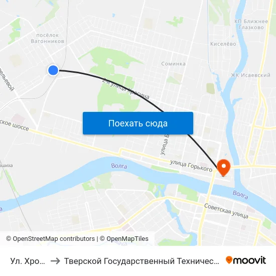 Ул. Хромова to Тверской Государственный Технический Университет map