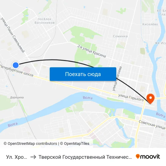 Ул. Хромова to Тверской Государственный Технический Университет map
