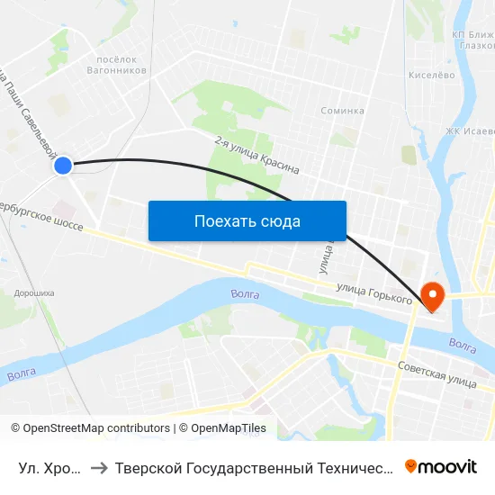 Ул. Хромова to Тверской Государственный Технический Университет map
