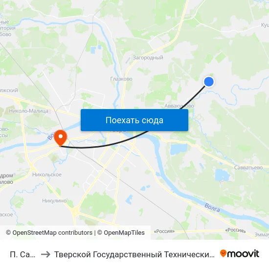П. Сахарово to Тверской Государственный Технический Университет (Учебный Корпус) map