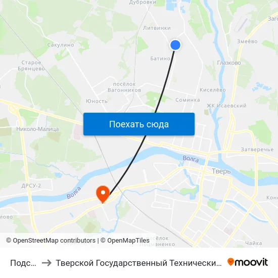 Подстанция to Тверской Государственный Технический Университет (Учебный Корпус) map