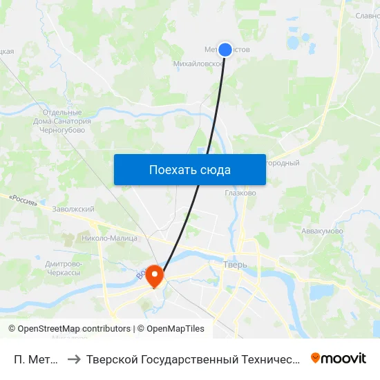 П. Металлистов to Тверской Государственный Технический Университет (Учебный Корпус) map