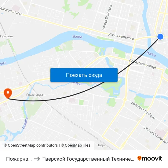 Пожарная Площадь to Тверской Государственный Технический Университет (Учебный Корпус) map