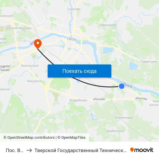Пос. Власьево to Тверской Государственный Технический Университет (Учебный Корпус) map