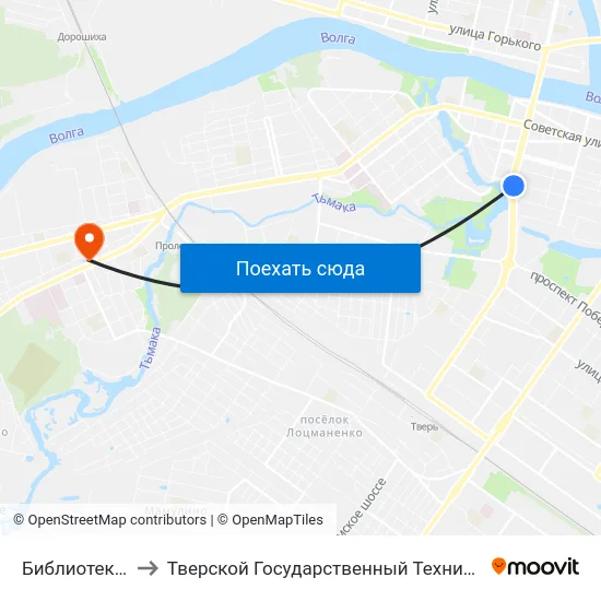 Библиотека Им. Герцена to Тверской Государственный Технический Университет (Учебный Корпус) map