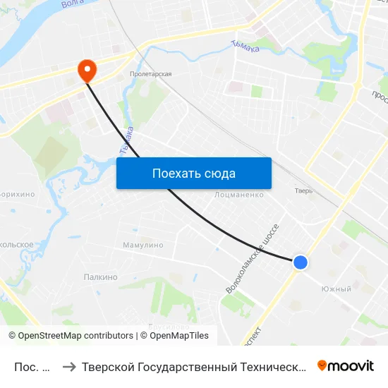 Пос. Чкалова to Тверской Государственный Технический Университет (Учебный Корпус) map