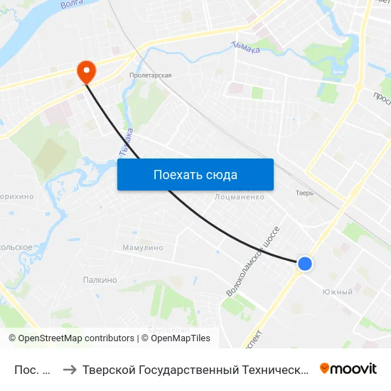 Пос. Чкалова to Тверской Государственный Технический Университет (Учебный Корпус) map