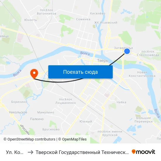 Ул. Котовского to Тверской Государственный Технический Университет (Учебный Корпус) map