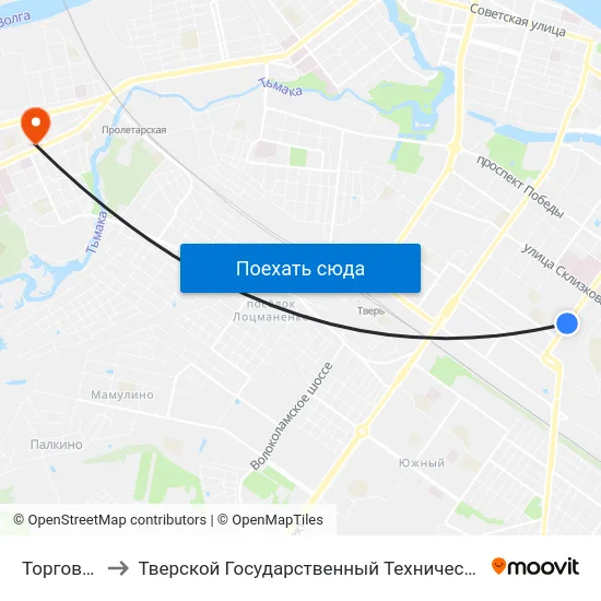 Торговый Центр to Тверской Государственный Технический Университет (Учебный Корпус) map
