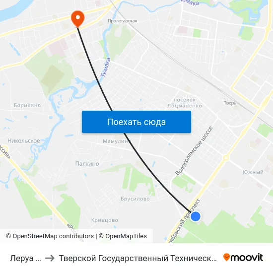 Леруа Мерлен to Тверской Государственный Технический Университет (Учебный Корпус) map