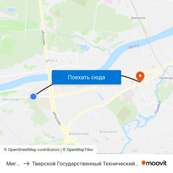 Мигалово to Тверской Государственный Технический Университет (Учебный Корпус) map