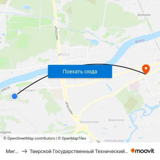 Мигалово to Тверской Государственный Технический Университет (Учебный Корпус) map
