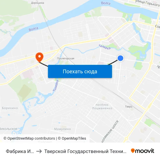 Фабрика Им. Вагжанова to Тверской Государственный Технический Университет (Учебный Корпус) map
