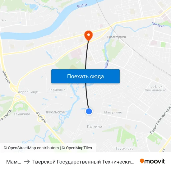 Мамулино to Тверской Государственный Технический Университет (Учебный Корпус) map