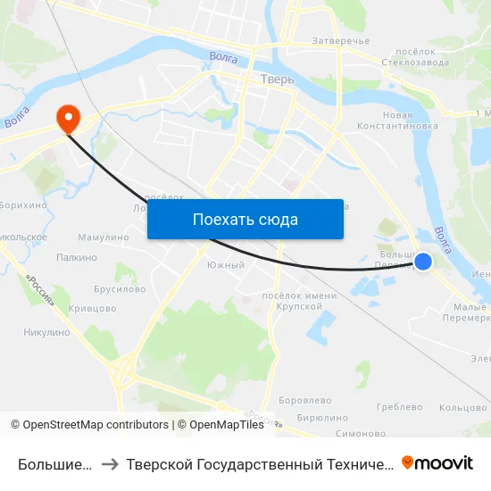 Большие Перемерки to Тверской Государственный Технический Университет (Учебный Корпус) map