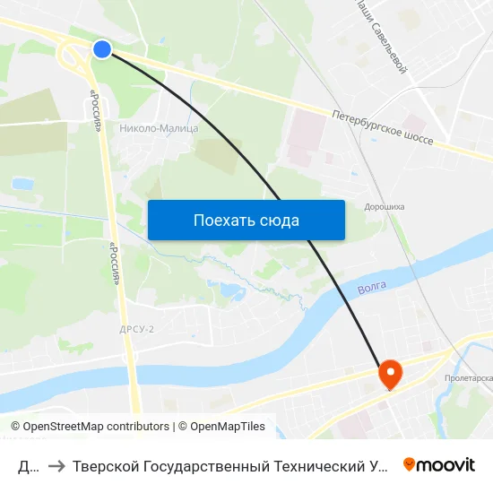 Дачи to Тверской Государственный Технический Университет (Учебный Корпус) map