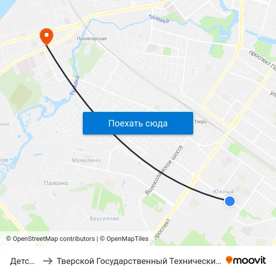 Детский Сад to Тверской Государственный Технический Университет (Учебный Корпус) map