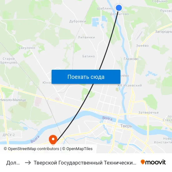 Долматово to Тверской Государственный Технический Университет (Учебный Корпус) map