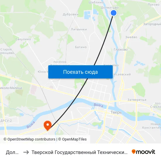 Долматово to Тверской Государственный Технический Университет (Учебный Корпус) map