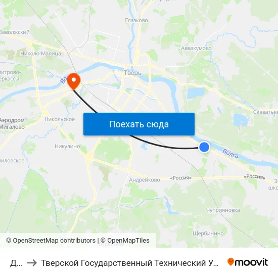 Дачи to Тверской Государственный Технический Университет (Учебный Корпус) map