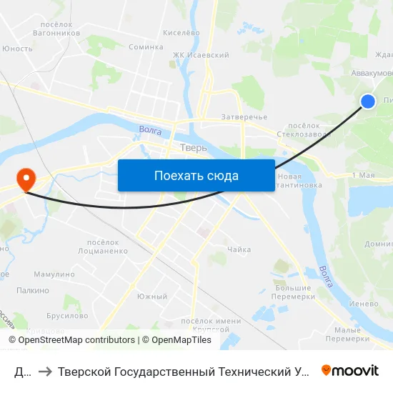 Дачи to Тверской Государственный Технический Университет (Учебный Корпус) map