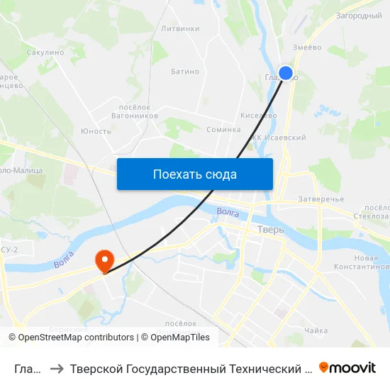 Глазково to Тверской Государственный Технический Университет (Учебный Корпус) map