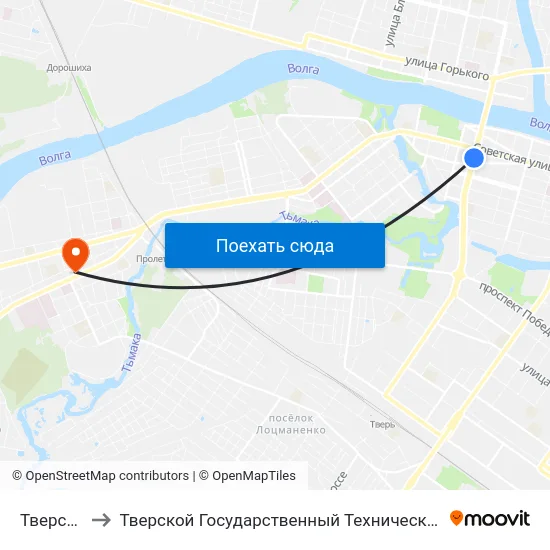 Тверской Пр-Т to Тверской Государственный Технический Университет (Учебный Корпус) map