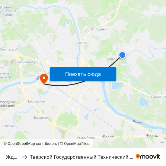 Жданово to Тверской Государственный Технический Университет (Учебный Корпус) map