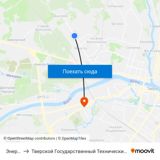 Энергомаш to Тверской Государственный Технический Университет (Учебный Корпус) map