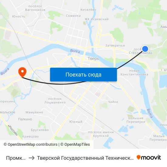 Промкомбинат to Тверской Государственный Технический Университет (Учебный Корпус) map