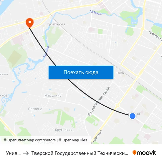 Униварсам to Тверской Государственный Технический Университет (Учебный Корпус) map