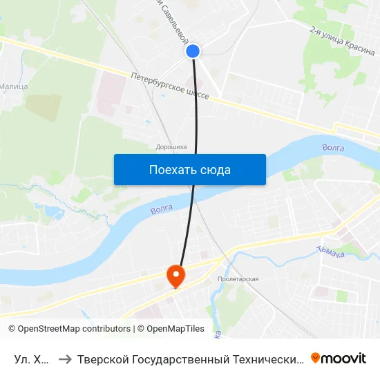 Ул. Хромова to Тверской Государственный Технический Университет (Учебный Корпус) map