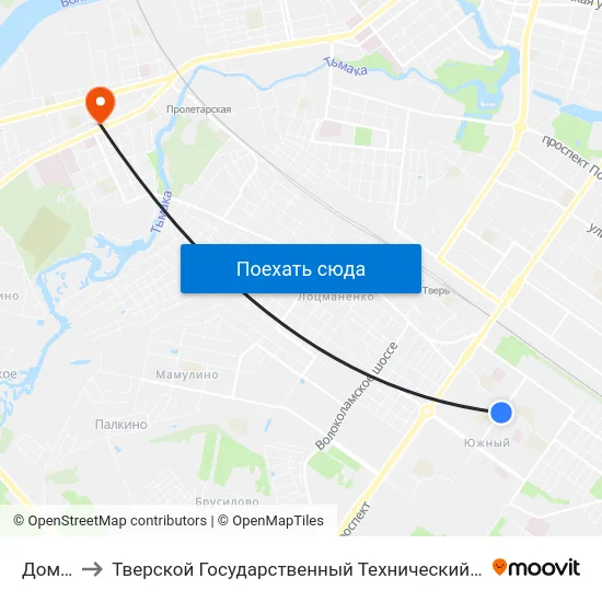 Дом Быта to Тверской Государственный Технический Университет (Учебный Корпус) map