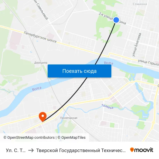 Ул. С. Тюленина to Тверской Государственный Технический Университет (Учебный Корпус) map