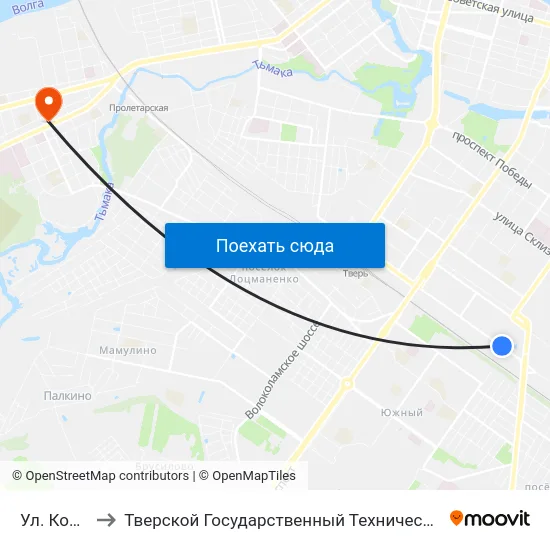 Ул. Коминтерна to Тверской Государственный Технический Университет (Учебный Корпус) map