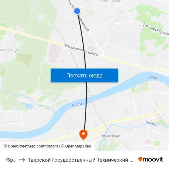 Фрунзе to Тверской Государственный Технический Университет (Учебный Корпус) map
