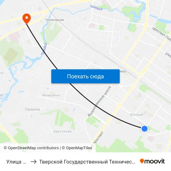 Улица Левитана to Тверской Государственный Технический Университет (Учебный Корпус) map