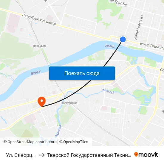 Ул. Скворцова- Степанова to Тверской Государственный Технический Университет (Учебный Корпус) map