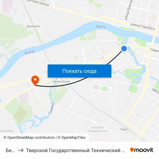 Бебеля to Тверской Государственный Технический Университет (Учебный Корпус) map