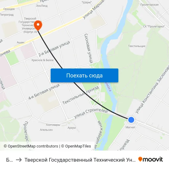 Баня to Тверской Государственный Технический Университет (Учебный Корпус) map