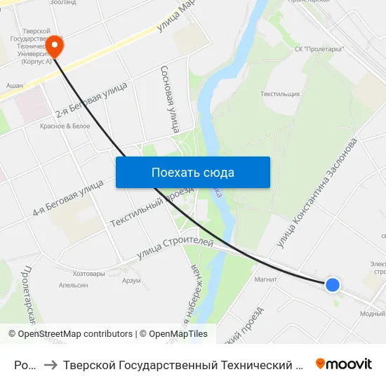 Россия to Тверской Государственный Технический Университет (Учебный Корпус) map