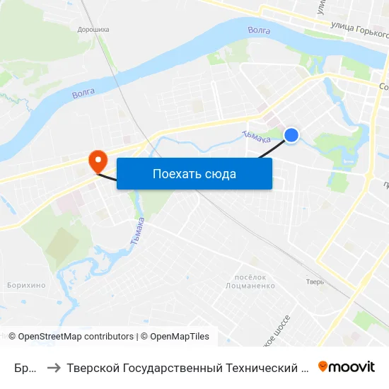 Брагина to Тверской Государственный Технический Университет (Учебный Корпус) map